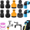 10 Pièces Raccord Tuyau Arrosage, 15/21 et 20/27 2 en 1 Raccord Robinet, 1/2 Embout Tuyau Arrosage 3/4 Embout Tuyaux Arrosage, 1