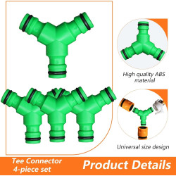 10 raccord Tuyau d'arrosage, Tee raccord de Tuyau connecteur, raccordement de Deux tuyaux, raccord y connecteur Tuyau arrosage, 