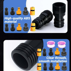 12 Pièces Plastique Adaptateur Tuyau Arrosage Kits de Raccordement 1 Pouce 1/2 Pouce 3/4 Pouce, FORMVERSITY Nez de Robinet Embou