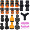 19 Pièces Raccord Tuyau d'Arrosage, 1/2 Plastique Connecteur Tuyau Arrosage 3/4 Adaptateur Robinet Tuyau Arrosage, 15/21 et 20/2