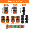 6 Pièces Connecteur Tuyau Arrosage, Raccord Tuyau d'Arrosage 19mm 25 mm, 1/2 in Raccord Rapide Tuyau Arrosage 3/4 in Adaptateur 