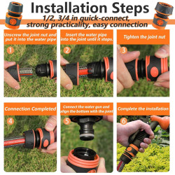 6 Pièces Connecteur Tuyau Arrosage, Raccord Tuyau d'Arrosage 19mm 25 mm, 1/2 in Raccord Rapide Tuyau Arrosage 3/4 in Adaptateur 