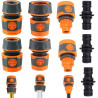 9 Pièces Raccord Robinet Tuyau Arrosage, 1/2 Embout Tuyau Arrosage 3/8 Raccord Tuyau d'Arrosage Robinet, 3/4 Kit de Réparation d