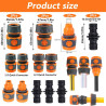 9 Pièces Raccord Robinet Tuyau Arrosage, 1/2 Embout Tuyau Arrosage 3/8 Raccord Tuyau d'Arrosage Robinet, 3/4 Kit de Réparation d