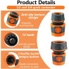9 Pièces Raccord Robinet Tuyau Arrosage, 1/2 Embout Tuyau Arrosage 3/8 Raccord Tuyau d'Arrosage Robinet, 3/4 Kit de Réparation d