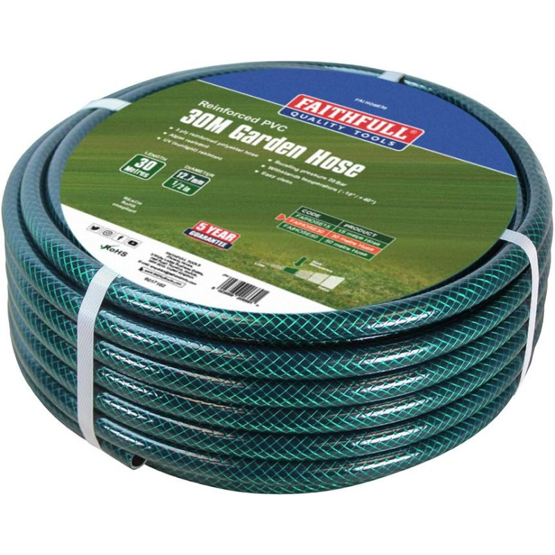 Tuyau renforcé Faithfull 30m Ø12,7mm PVC