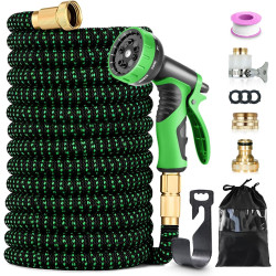 Tuyau d’Arrosage Extensible 45m, Tuyau Flexible Haute Pression avec Pistolet 10 Jets, Raccords Universels 1/2" et 3/4", Anti-Fui