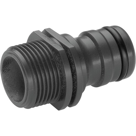 Adaptateur grand débit de Gardena : raccord pour les appareils d'arrosage au système grand débit, filetage extérieur de 26,5 mm 