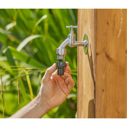 GARDENA Nez de Robinet Grand Débit : Raccord de Robinet pour un débit d'eau élévé avec Filetage de 33.3 mm (G 1") (2802-20)