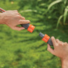 Connecteur grand débit de Gardena : raccord ou extension de tuyau, pour un débit d'eau élevé, entrée et sortie 3/4 Pouce (2831-2