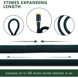 HERZO Tuyau d'arrosage Extensible Tuyau magique expansible flexible avec pistolet d'arrosage multifonctionnel à 7 réglages (15m)