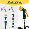 HERZO Tuyau d'arrosage Extensible Tuyau magique expansible flexible avec pistolet d'arrosage multifonctionnel à 7 réglages (15m)