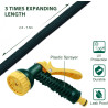 HERZO Tuyau d'arrosage Extensible Tuyau magique expansible flexible avec pistolet d'arrosage multifonctionnel à 7 réglages (7.5m