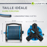 Juskys enrouleur de tuyau avec 30 m + 2 m de tuyau et pommeau multifonction - enrouleur de tuyau mobile avec support mural, buse