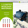 Juskys enrouleur de tuyau avec 30 m + 2 m de tuyau et pommeau multifonction - enrouleur de tuyau mobile avec support mural, buse