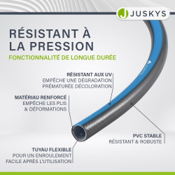 Juskys enrouleur de tuyau avec 30 m + 2 m de tuyau et pommeau multifonction - enrouleur de tuyau mobile avec support mural, buse