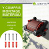Juskys enrouleur de tuyau avec 30 m + 2 m de tuyau et pommeau multifonction - enrouleur de tuyau mobile avec support mural, buse