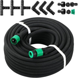 Yaheetech Tuyau Arrosage Extensible de Jardin 30M Tuyau Micro-poreux Flexible Irrigation Goutte à Goutte Diamètre Intérieur 1.2c