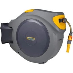 Hozelock Dévidoir Mural FlowMax AutoReel Gros débit avec Tuyau de 30m 25970000