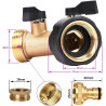 OHAYORI Robinet Double Machine a Laver, 2-Voies Y-Distributeur, Adaptateur Tuyau Arrosage en Laiton de 3/4"&1/2", Raccord en Y a