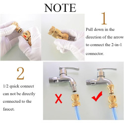 OHAYORI 4pcs Raccord Tuyau d'arrosage Ensemble en Laiton, 2 1/2"（13mm） Tuyau Rapides Raccord & 1 * Adaptateur de Robinet, pour l