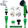 Tuyau d'Arrosage Extensible 15m, Tuyau Arrosage Extensible, Tuyau d'Arrosage Flexible avec 7 Modes de Pulvérisation, Léger et Fa