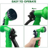 Tuyau d'Arrosage Extensible 30m, Tuyau Arrosage Extensible, Tuyau d'Arrosage Flexible avec 7 Modes de Pulvérisation, Léger et Fa