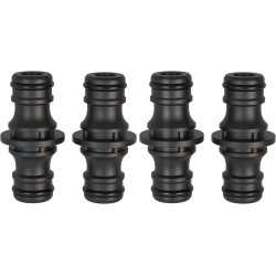 Couplage, 4 pièces 1/2" raccord tuyau d'arrosage - Pièce de raccordement pour une connexion sûre des tuyaux, connexion de deux t