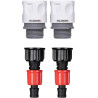 HOLZBRINK Kit de raccordement de Tuyau 16mm pour robinets : 2X Raccord Rapide 20mm, 2X Connecteur TT 20mm à 16mm