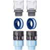 HOLZBRINK Kit de raccordement de Tuyau LDPE 25mm pour robinets : 2X Raccord Rapide 20mm, 2X Connecteur PE 20mm à 25mm, 2X Bande 