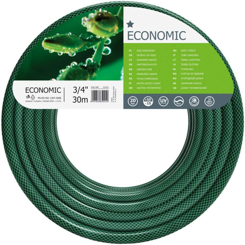 CELLFAST Tuyau Arrosage 3 Couches Flexible Fil De Qualité Supérieure Résistant Aux UV 3 4 Pouces 30 Mètres Economic, Vert