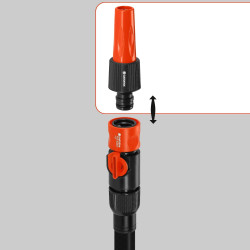 Lance d'arrosage grand débit de Gardena : lance de jardin à grand débit, réglable en continu, adaptée aux tuyaux de 19 mm (3/4 P