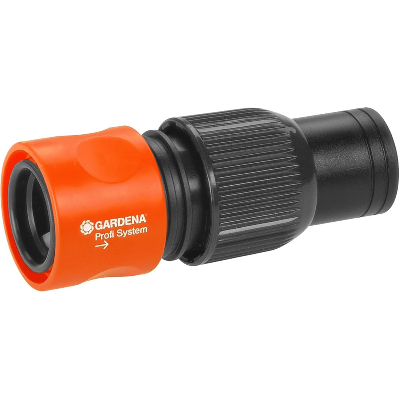 Raccord rapide grand débit de Gardena : embout de tuyau avec raccord rapide, écrou de serrage, adapté aux tuyaux de 19 mm (3/4 P