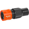 Raccord rapide grand débit de Gardena : embout de tuyau avec raccord rapide, écrou de serrage, adapté aux tuyaux de 19 mm (3/4 P