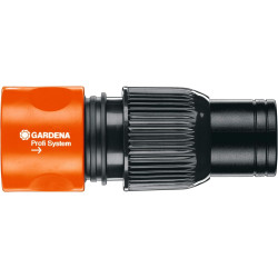 Raccord rapide grand débit de Gardena : embout de tuyau avec raccord rapide, écrou de serrage, adapté aux tuyaux de 19 mm (3/4 P