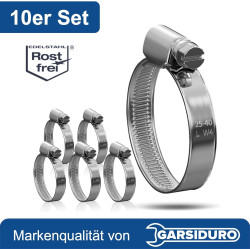10 colliers de serrage metallique inox 25-40mm – colliers serrage professionnels en acier inoxydable V2A pour tuyau d'arrosage, 