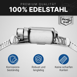 Collier de serrage sans fin en acier inoxydable [3m] | Bande perforée avec 6 clips | Collier à vis sans fin en acier inox ajusta