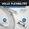 Collier de serrage sans fin en acier inoxydable [3m] | Bande perforée avec 6 clips | Collier à vis sans fin en acier inox ajusta