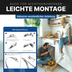 Collier de serrage sans fin en acier inoxydable [3m] | Bande perforée avec 6 clips | Collier à vis sans fin en acier inox ajusta
