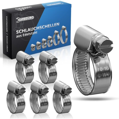 22 colliers de serrage metallique inox 10-16mm – colliers serrage professionnels en acier inoxydable V2A pour tuyau d’arrosage, 