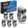 22 colliers de serrage metallique inox 10-16mm – colliers serrage professionnels en acier inoxydable V2A pour tuyau d’arrosage, 