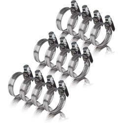 12 colliers de serrage metallique inox 16-27mm – colliers serrage professionnels en acier inoxydable V2A pour machine à laver, l