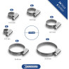 24 colliers de serrage metallique inox 8-50mm – assortiment colliers serrage professionnels en acier inoxydable V2A pour machine
