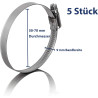 5 colliers de serrage metallique inox 50-70mm – colliers serrage professionnels en acier inoxydable V2A pour tuyau d'aspiration,