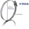 4 colliers de serrage metallique inox 60-80mm – colliers serrage professionnels en acier inoxydable V2A pour tuyau d'aspiration,