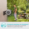 Gardena Enrouleur de tuyau Mural RollUp M/L (blanc)– Longueur 25m –Ø13mm– Garantie 5 ans– Dévidoir pivotant à 180°– Kit complet 