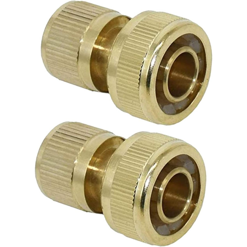 Raccord d'Arrosage 19 mm (3/4") en Laiton, Rapide Raccord Connecteurs pour Tuyau d’arrosage dans Le Jardin(2PACK)