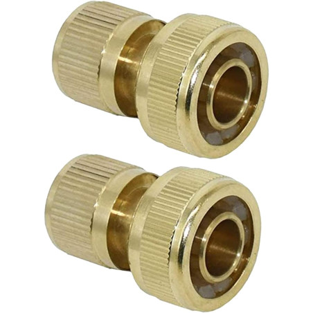 Raccord d'Arrosage 19 mm (3/4") en Laiton, Rapide Raccord Connecteurs pour Tuyau d’arrosage dans Le Jardin(2PACK)