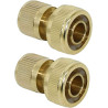 Raccord d'Arrosage 19 mm (3/4") en Laiton, Rapide Raccord Connecteurs pour Tuyau d’arrosage dans Le Jardin(2PACK)