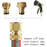 Hydrogarden 2 Pièce Raccords Rapide Tuyau d'arrosage En Laiton, Rapide Raccord Connecteurs pour Tuyau d’arrosage dans le Jardin 